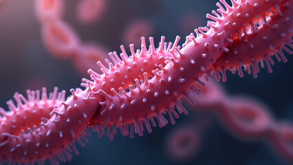 Colorful representation of bacterial structure under microscopic view