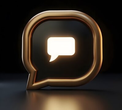 speech bubble on black background 3d