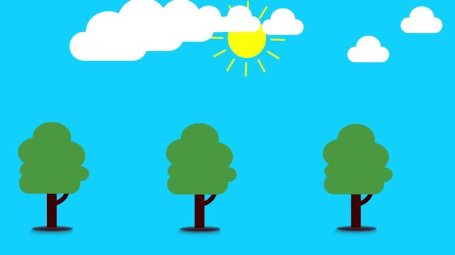 Tree  cloud  and sun icon .  smare modify and nutarle  snee