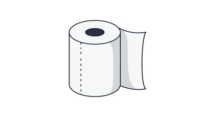 A roll of toilet paper with a single sheet unrolled