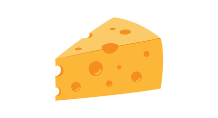 a wedge of cheese with holes on a white background