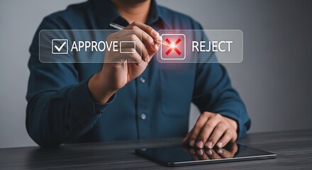  Business approval decision making process quality control accept reject management choice
