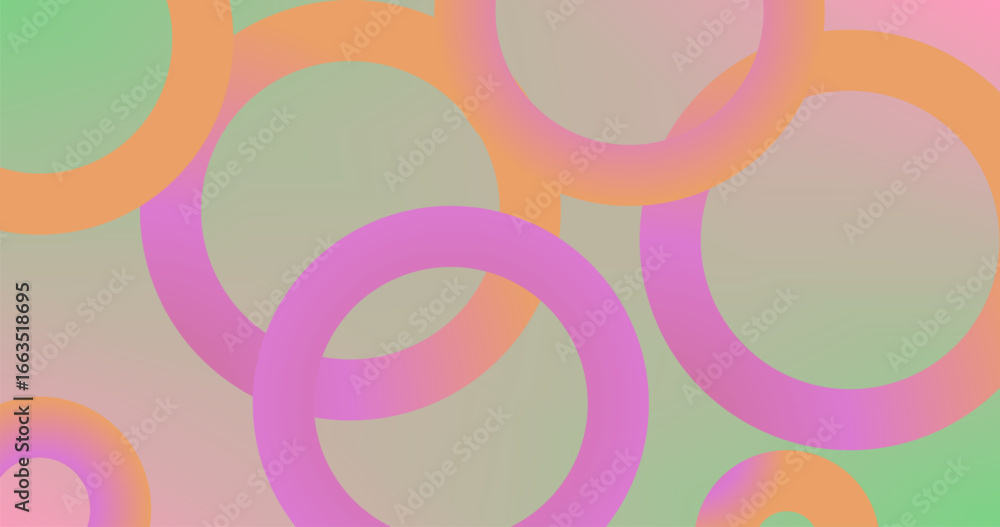 Aufkleber pastel gradient background with multi color rings abstract pattern