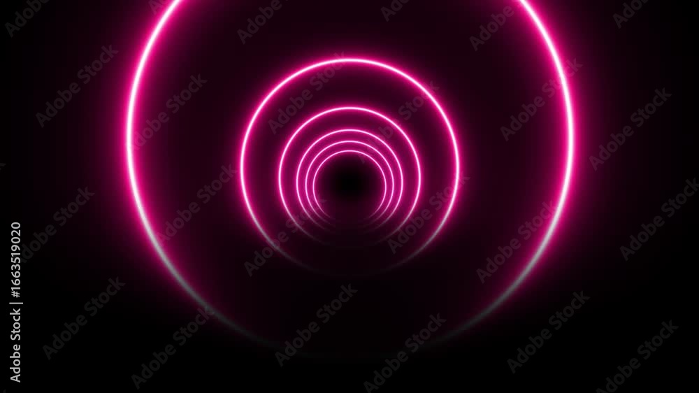 Aufkleber abstract neon purple color tunnel animation . abstract glowing motion design with pink neon concentr
