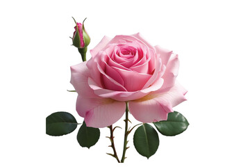 pink rose isolated on white