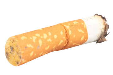 Cigarette Butt on White Background trash