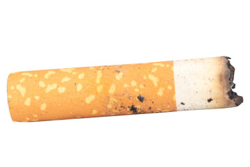 Cigarette Butt on White Background trash