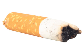 Cigarette Butt on White Background trash