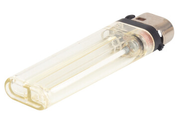 Single White Lighter on White Background