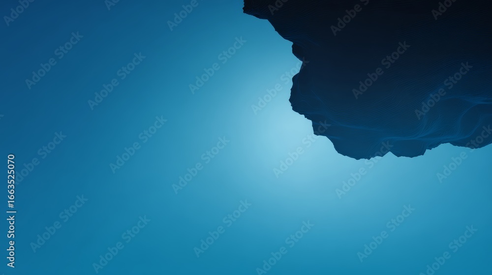 Poster calming abstract minimal background featuring pacific blue and deep turquoise hues blending in a smo