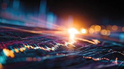 Abstract graphic representation of financial data.