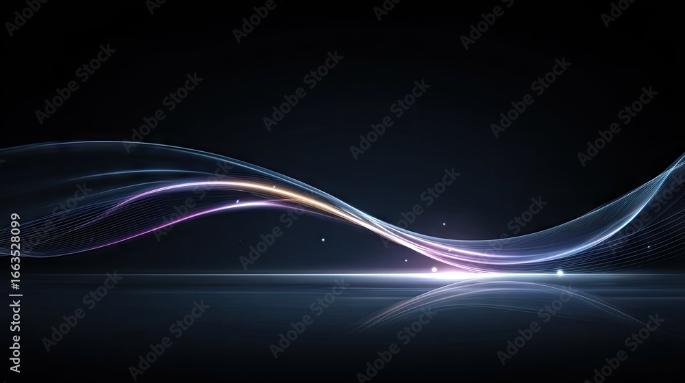 Poster abstract design with flowing lines and glowing effects.