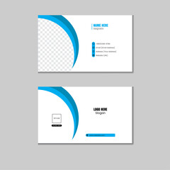 Modern Blue Wave Business Card Template.