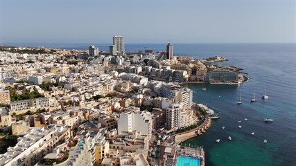 St Julian’s Bay, Malta aerial drone video