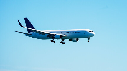 Airplane in the sky during dusk or dawn