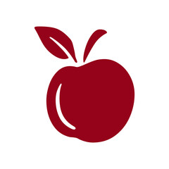 Attractive ripe apple fruit with leaf design ideal for logos, branding, or simple embellishments, particularly food or agriculture-related projects.