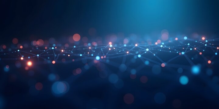  3D glowing neural nodes and connecting lines, Abstract of digital artificial intelligence glowing neural networks, binary streams, and futuristic tech structures on a dark backdrop - Powered by Adobe