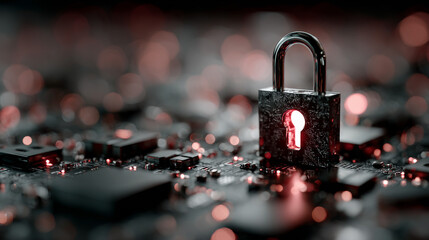 Personal data information protected by software on blue background 3D rendering