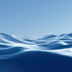 Smooth, light-blue waves undulating across a vast landscape