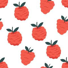 Delightful raspberry repeat pattern ideal for fabric design, scrapbook papers, or cute backgrounds offering a fresh, organic feeling.