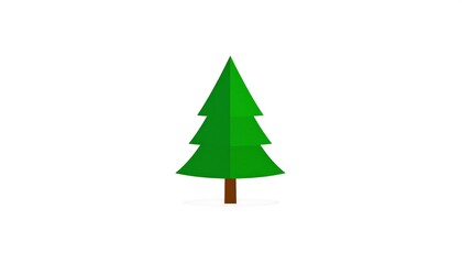 Obraz premium A simple, stylized graphic of a pine tree, depicted in vibrant green, against a plain white background.