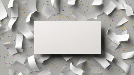Blank white ticket mockup template for event concert or raffle entry mockup.