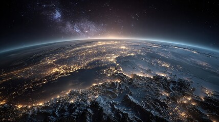 Obraz premium Earth from Space at Night