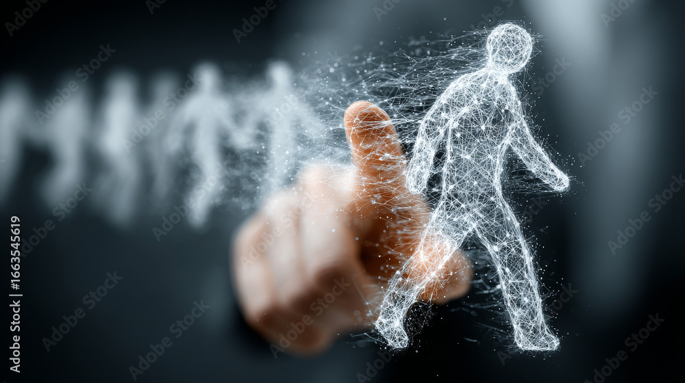 Poster Businessman touching global network and data exchanges over the world 3D rendering