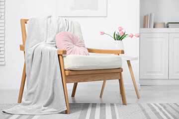 Comfortable armchair in living room. Interior design