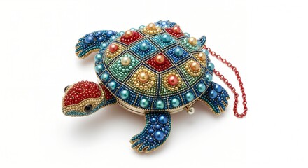 Obraz premium Colorful turtle beaded clutch purse