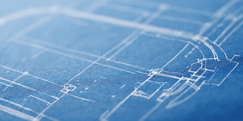 Blue piece of paper with a drawing of a building on it