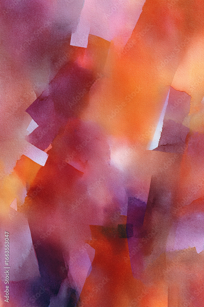 Poster dynamic abstract painting with warm hues. perfect for backgrounds or adding a colorful touch. evokes