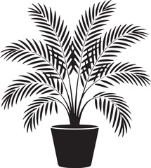 Elegant Black and White Palm Plant Illustration for Graphic Design Projects and Botanical Themes Ideal for Home Decor Concepts and Digital Art Applications