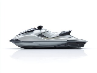 Naklejka premium Grey and White Personal Watercraft on Reflective White Background