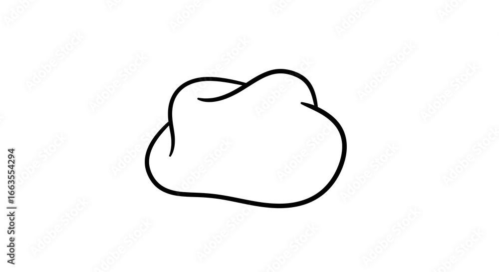 Poster minimalist cloud outline in simple black linear design on white background