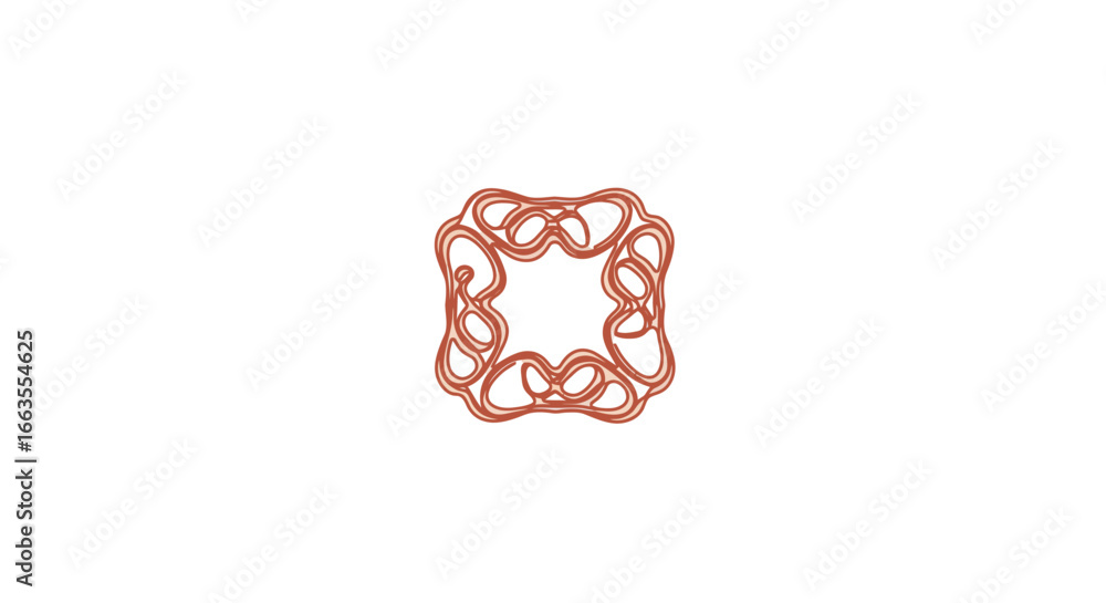 Poster elegant abstract frame with intricate curves on white background