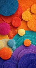 Vibrant circles in layered, overlapping patterns of various colors