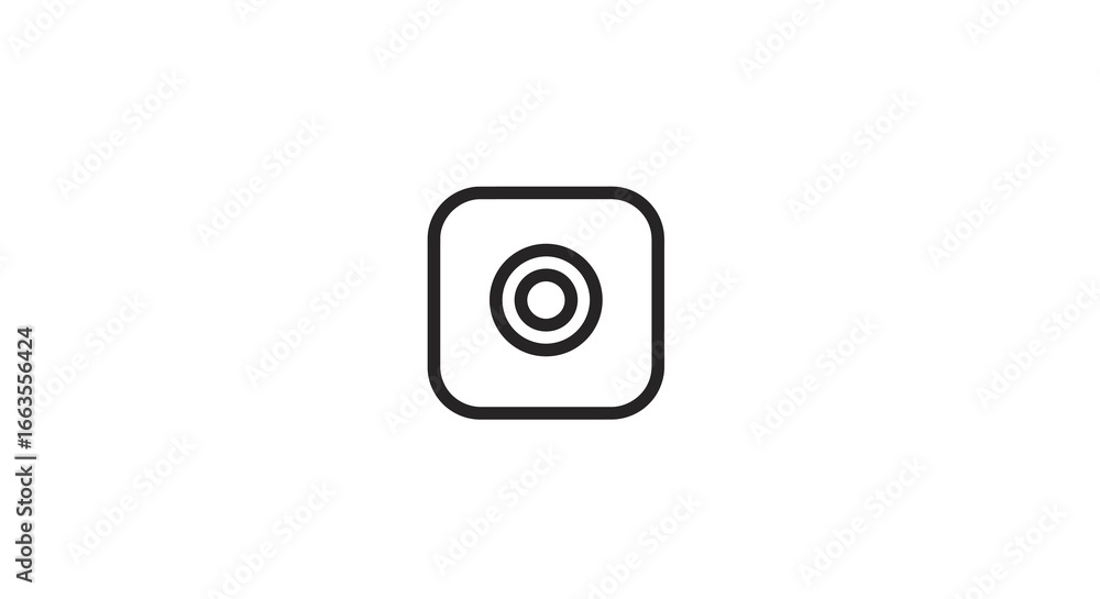 Poster Minimalist linear camera icon design for apps and web interfaces