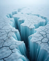 AI generated images of a frozen background. Winter background