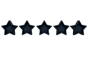 Five star rating icon animation on transparent background.