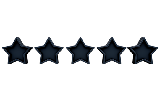 Five star rating icon animation on transparent background.