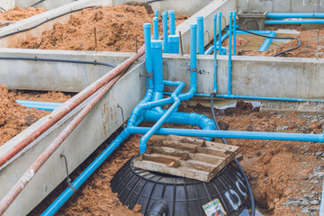 Footing foundation construction site, Shallow Foundation ground floor concrete beams structure