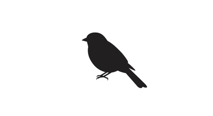 Obraz premium Minimalist black bird silhouette on white background