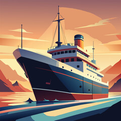 ship silhouette vector new style modern and realis
