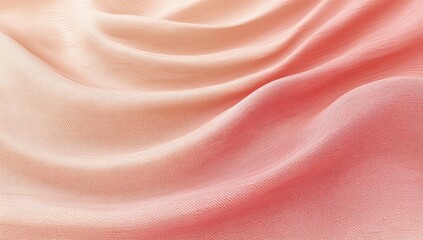 Soft, flowing fabric in a peach-to-coral ombre