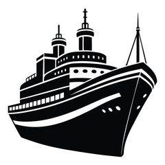 ship silhouette vector new style modern and realis