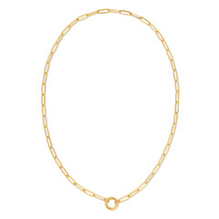 golden necklace on a white