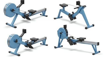 Modern rowing machines product photography