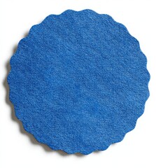 Round, scalloped, cobalt blue felt disc