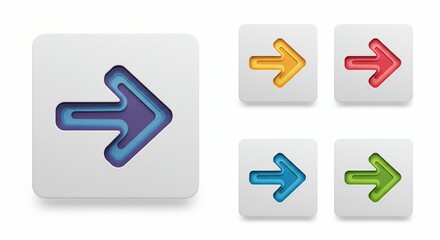 Set of four colored arrow icons